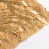 5 Pack Gold Wave Chair Sash Bands With Embroidered Sequins