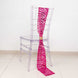 6inch x 88inch Fuchsia Silver Wave Embroidered Sequin Mesh Chair Sashes
