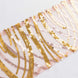 6inch x 88inch Rose Gold Mesh Chair Sashes With Gold Wave Embroidered Sequins#whtbkgd