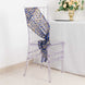 6inch x 88inch Royal Blue Gold Wave Embroidered Sequin Mesh Chair Sashes