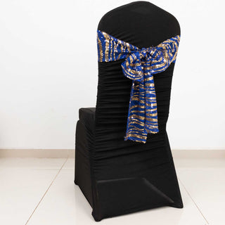 Elevate Your Event with Royal Blue Gold Chair Sashes