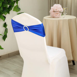 Create a Stunning Ambiance with Metallic Royal Blue Spandex Chair Sashes Create a Stunning Ambiance with Metallic Royal Blue Spandex Chair Sashes