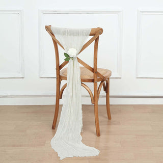 Add a Touch of Elegance with Ivory Gauze Cheesecloth Chair Sashes Add a Touch of Elegance with Ivory Gauze Cheesecloth Chair Sashes