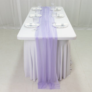 Lavender Lilac Sheer Chiffon Table Runners Lavender Lilac Sheer Chiffon Table Runners
