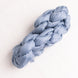 5 Pack Dusty Blue Sheer Crinkled Organza Chair Sashes, Premium Shimmer Chiffon Layered Chair#whtbkgd