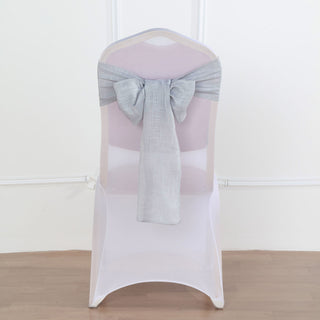 Elevate Your Event Decor with Silver Linen Chair Sashes Elevate Your Event Decor with Silver Linen Chair Sashes