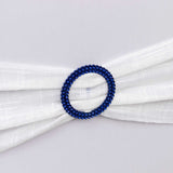 Royal Blue Diamond Circle Napkin Ring Pin Brooch, Rhinestone Chair Sash Bow Buckle