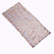 5 Pack Rose Gold Diamond Glitz Sequin White Spandex Chair Sash Bands, Sparkly Geometric Stretchable 