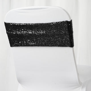Unleash Your Creativity with Black Sequin Spandex Chair Sashes Unleash Your Creativity with Black Sequin Spandex Chair Sashes