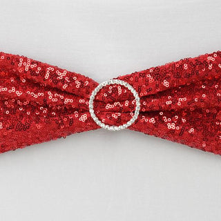 Add a Touch of Elegance with Red Sequin Spandex Chair Sashes Add a Touch of Elegance with Red Sequin Spandex Chair Sashes