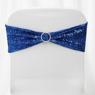 Royal Blue Sequin Spandex Chair Sashes: The Perfect Addition to Your Event