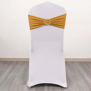 Add a Touch of Opulence with Gold Spandex Chair Sashes Add a Touch of Opulence with Gold Spandex Chair Sashes