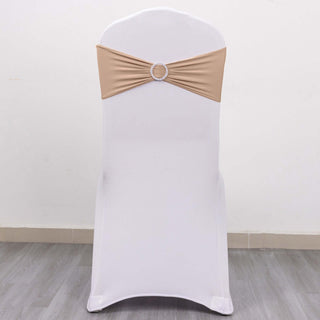 Elevate Your Event with Nude Spandex Chair Sashes Elevate Your Event with Nude Spandex Chair Sashes