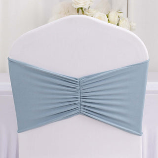 <span>Beautiful Dusty Blue Ruffled Spandex Chair Sash Bands</span> <span>Beautiful Dusty Blue Ruffled Spandex Chair Sash Bands</span>