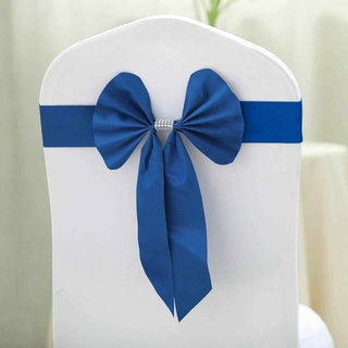 Add Elegance to Your Event with Royal Blue Reversible Chair Sashes Add Elegance to Your Event with Royal Blue Reversible Chair Sashes