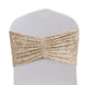 5 Pack Crushed Velvet Chair Bands Beige Wide Ruffle Style - Textured Chair Sashes
