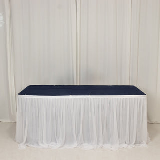 <strong>Exquisite 14ft Sheer White Chiffon Table Skirt for Events</strong> <strong>Exquisite 14ft Sheer White Chiffon Table Skirt for Events</strong>