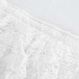 14FT White Premium Pleated Lace Table Skirt