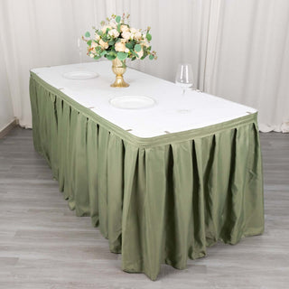 Create an Exotic Tablescape with the Dusty Sage Green Banquet Folding Table Skirt Create an Exotic Tablescape with the Dusty Sage Green Banquet Folding Table Skirt