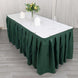21ft Hunter Emerald Green Pleated Polyester Table Skirt, Banquet Folding Table Skirt