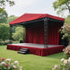 Portable Stage Skirt Burgundy Polyester Platform Skirting Cloth for Events, Performances & Wedding