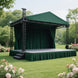 Portable Stage Skirt Hunter Emerald Green Polyester Platform Skirting Cloth for Events, Performances
