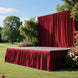 Portable Stage Skirt Burgundy Polyester Platform Skirting Cloth for Events, Performances & Wedding Staging - 36"x20ft