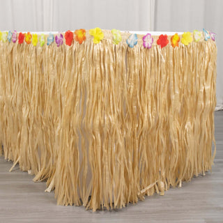 Enhance Your Party Decor with the Natural Raffia Grass Table Skirt Enhance Your Party Decor with the Natural Raffia Grass Table Skirt