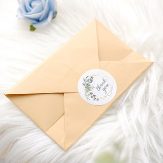 Elegant Gold and Green Leaf Frame Stickers for DIY Envelope Decoration Elegant Gold and Green Leaf Frame Stickers for DIY Envelope Decoration