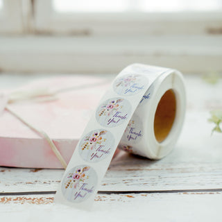 Rustic Floral Thank You Stickers for DIY Envelope Seals