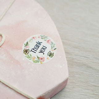 500pcs | 1.5" Thank You Black Print and Floral Design Stickers Roll - Perfect for Any Occasion 500pcs | 1.5" Thank You Black Print and Floral Design Stickers Roll - Perfect for Any Occasion
