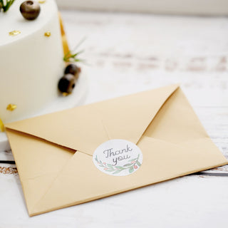 500pcs | 1.5" Thank You Black Print and Floral Design Stickers Roll - DIY Envelope Seal Labels 500pcs | 1.5" Thank You Black Print and Floral Design Stickers Roll - DIY Envelope Seal Labels