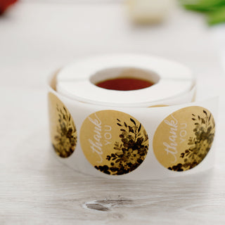 500pcs | 1.5" Thank You White Text With Natural Greenery Stickers Roll Décor Labels and Seals for DIY Envelope - Round 500pcs | 1.5" Thank You White Text With Natural Greenery Stickers Roll Décor Labels and Seals for DIY Envelope - Round
