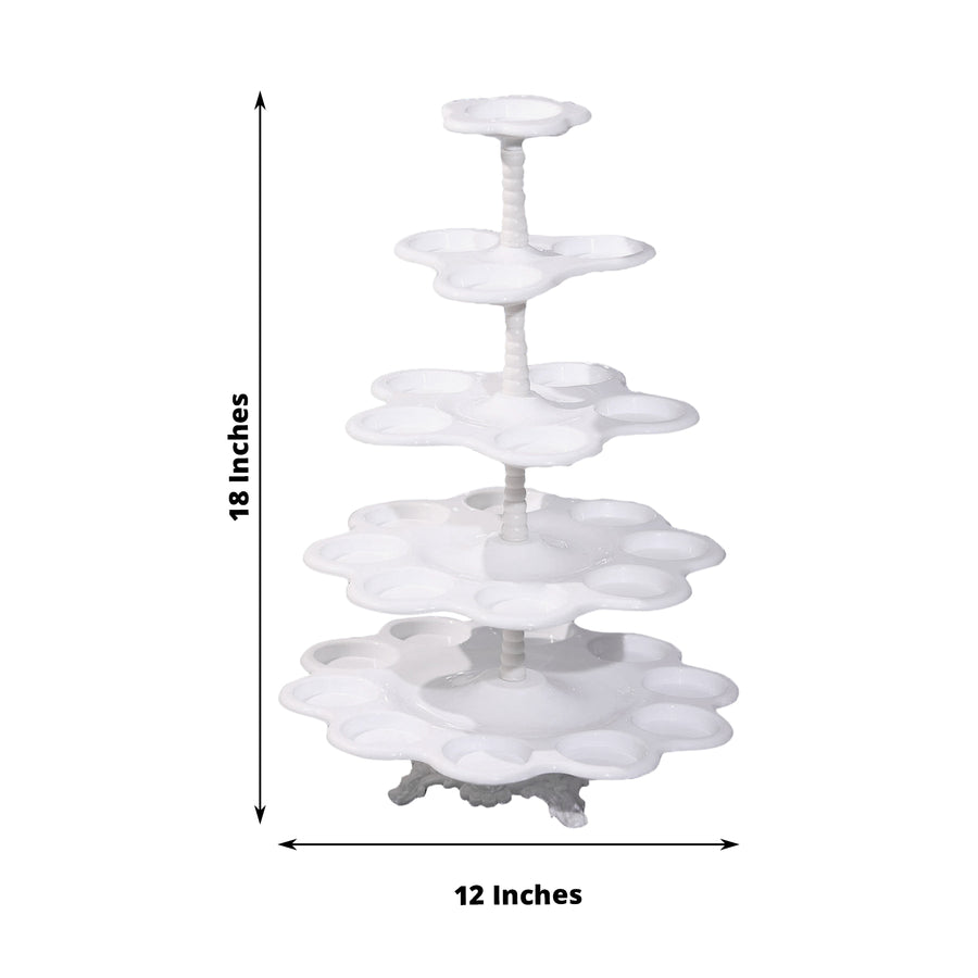 18inch 5-Tier Scallop Edge 27-Cupcake Holder Stand, Dessert Display Tower