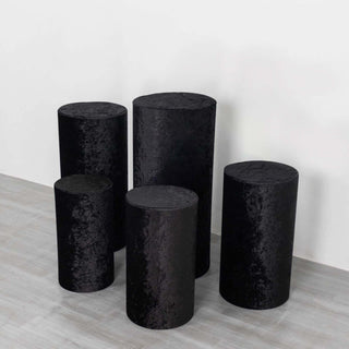 Create a Stunning Ambiance with Black Crushed Velvet Pedestal Stand Covers Create a Stunning Ambiance with Black Crushed Velvet Pedestal Stand Covers