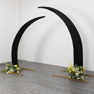 Black Spandex Half Crescent Moon Backdrop Stand Covers Black Spandex Half Crescent Moon Backdrop Stand Covers