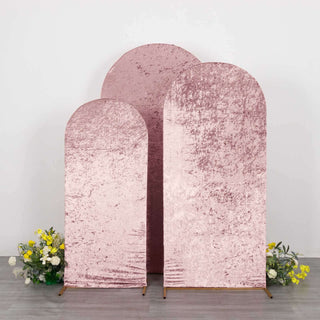 Dusty Rose Crushed Velvet Chiara Backdrop Stand Covers: The Epitome of Elegance Dusty Rose Crushed Velvet Chiara Backdrop Stand Covers: The Epitome of Elegance