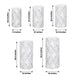 Set of 5 White Black Wave Mesh Cylinder Pedestal Prop Covers With Embroidered Sequins Premium Pillar