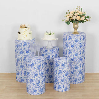 Create a Captivating Event Experience with French Toile Floral Print Spandex Plinth Display Box Stand Covers Create a Captivating Event Experience with French Toile Floral Print Spandex Plinth Display Box Stand Covers