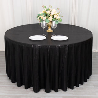 Captivating Black Shimmer Sequin Dots Polyester Tablecloth