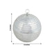 4 Pack | 8inches Silver Foam Disco Mirror Ball With Hanging Ring, Holiday Party Decor