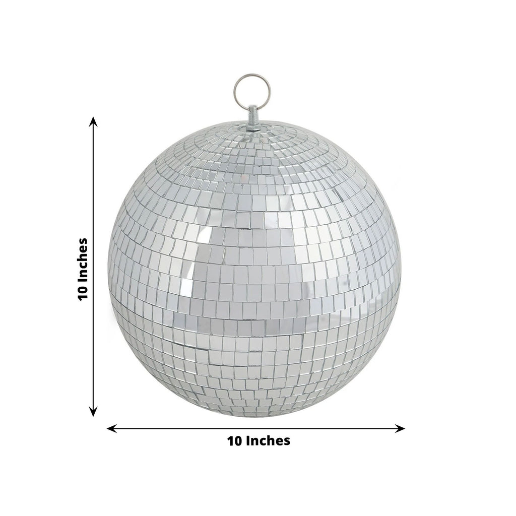 24 Silver Disco Mirror Ball - Large Disco Ball With Hanging