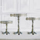 Set of 3 | Silver Pearl Beaded Wedding Cake Stands, Dessert Pedestals, Cupcake Stands