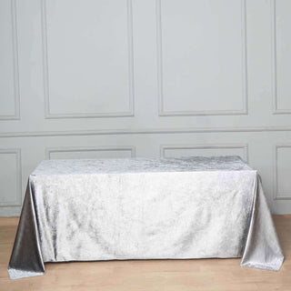 Elevate Your Table Decor with the Silver Velvet Tablecloth Elevate Your Table Decor with the Silver Velvet Tablecloth