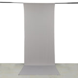 Silver 4-Way Stretch Spandex Photography Backdrop Curtain with Rod Pockets, Drapery Panel
