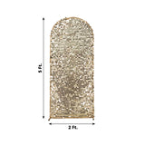 5ft Sparkly Champagne Big Payette Sequin Fitted Wedding Arch Cover for Round Top Chiara Backdrop