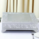 18inch Square Silver Embossed Cake Pedestal, Metal Cake Stand Cake Riser