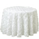 132inch Ivory Grandiose Rosette 3D Satin Round Tablecloth