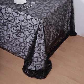 Create an Opulent Atmosphere with the Black Sequin Tablecloth