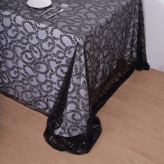 Create an Opulent Atmosphere with the Black Sequin Tablecloth Create an Opulent Atmosphere with the Black Sequin Tablecloth